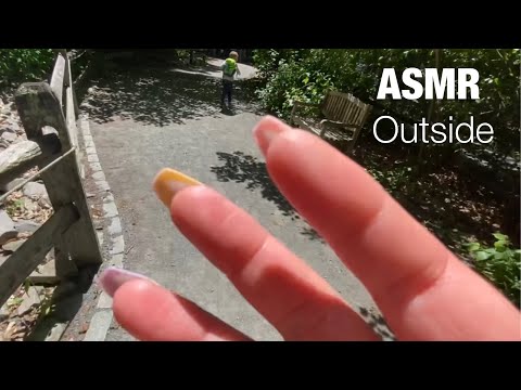 ASMR outside - Tapping, scratching, camera taps, crunchy sounds & some soft whispering ✨