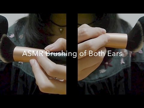 [ASMR] メイクブラシの音、両耳同時ブラッシング Brushing of both ears [声なし-No Talking]