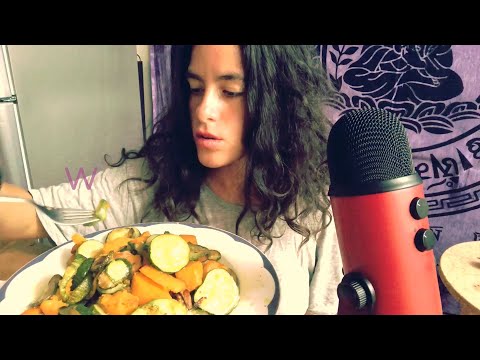 Asmr butternut squash and zucchini with olive oil