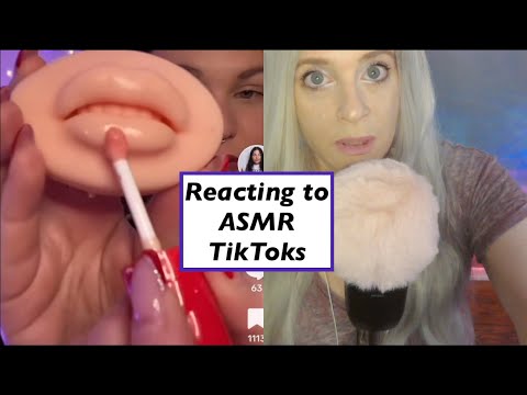 ASMR Gum Chewing Reacting To TikToks | Whispered