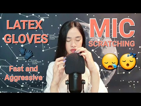 ASMR Fast and Aggressive Mic Scratching with Latex Gloves Sounds (Layered) 😪