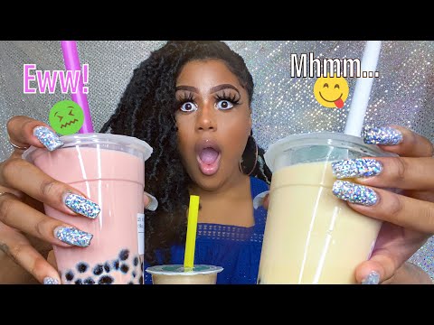 ASMR | Trying Boba Bubble Tea for the FIRST TIME (Drinking Sounds)