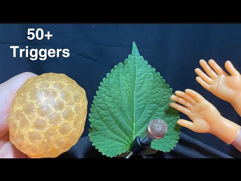 ASMR 50 Triggers in 8 minutes / mini mic  / tapping scratching