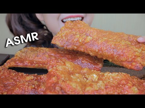 ASMR Mukbang GIANT Pork Rinds, Extreme Crunchy eating sound 먹방 |  LINH-ASMR