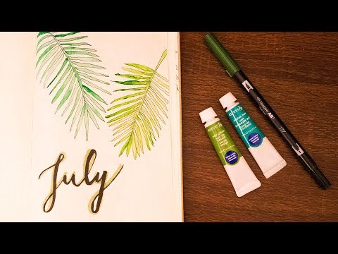 ASMR Plan With Me 🌴 July 2019 Bullet Journal Setup