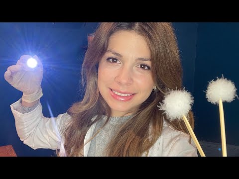 ASMR Doctor RP Eye and Ear Exam ( removing something from your eye + ear cleaning) Soft Spoken
