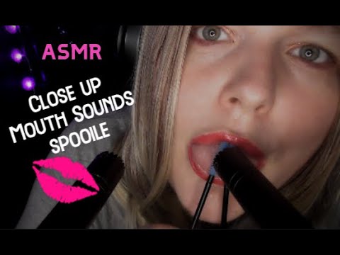 ASMR | Sensitive Close Up Mouth Sounds👅, Spoolie (No Talking)