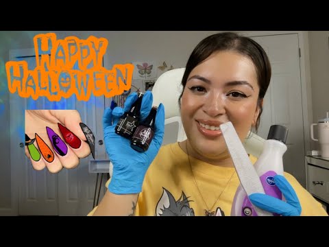ASMR Part 3: Doing your Halloween nails 💅🏻🎃- glove sounds