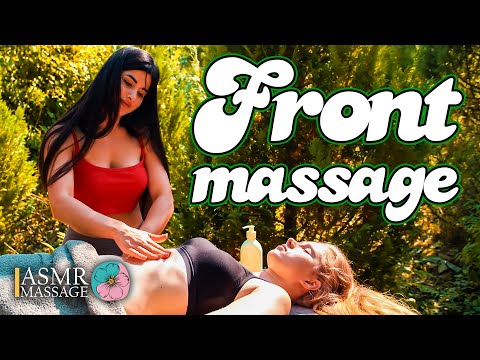 ASMR Outdoor Front Massage (stomach, abdominal, belly) in the park by Sabina