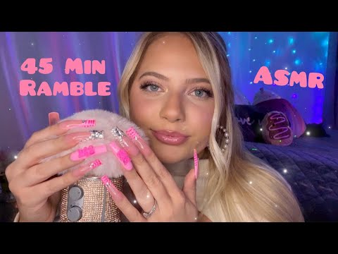 Asmr 45 Min Whisper Ramble with XXL Nails & Tapping/Scratching 🌸✨