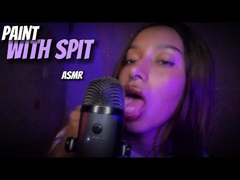 ASMR SPIT PAINT, TONGUE FLUTTERING, SCRATCHING TONGUE, MOUTH SOUNDS #rumo2k #asmr #spitpainting