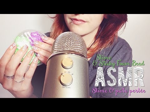 ASMR Français ~ Slime & sticky foam bead sounds