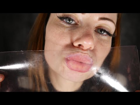 ASMR - Close Up Squishy Kisses| Kissing Clear Plastic (Request)