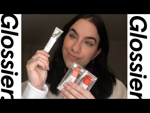 ASMR Doing your Glossier Makeup, Tapping Sounds,Lid Sounds, Glossier ASMR Review