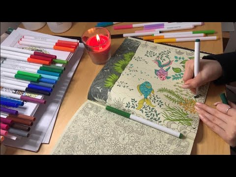 (ASMR) 1 Hour of Relaxing Colouring 🎨