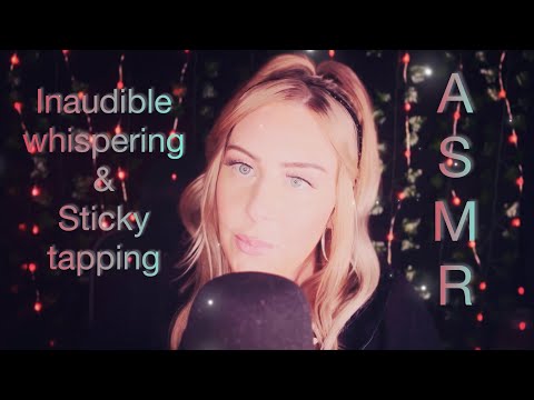 ASMR 🌙 Sticky tapping with rambles & inaudible whispering 💕 #asmr #asmrtingles