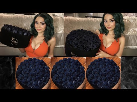 ASMR Rose Forever NY Black Bouquet Show and Tell (Soft Spoken)