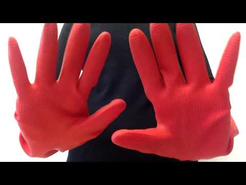 ASMR Mummy Opens New Red Rubber Gloves