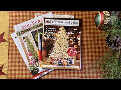 ASMR Christmas Catalogs! (WHISPERED W/CANDY) Vermont Country Store & 3 more! With gentle rain! ☔️
