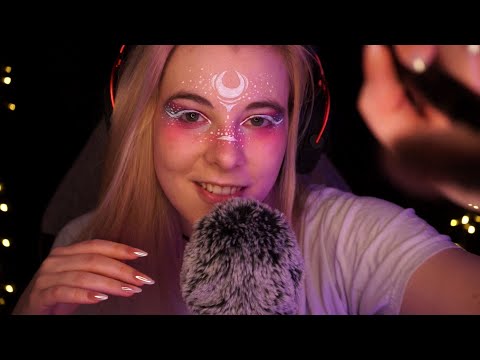 ASMR slow visual triggers, face touching, brushing, rain + much more! (tapping, breathing, blowing.)