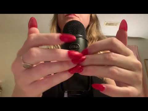 ASMR Long Nail on Nail Tapping, Rubbing Sounds + Nails on Bare Mic Scratching, Tapping, Rubbing