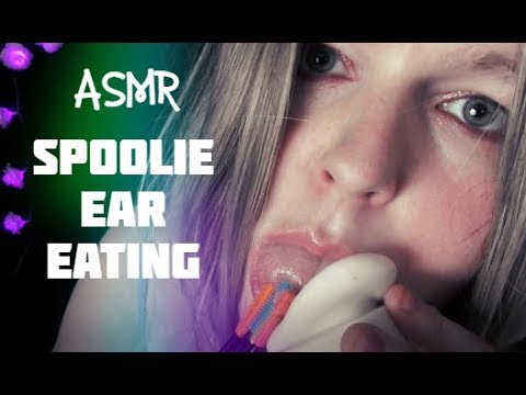 ASMR | Intense Wet Spoolie Ear Eating 💦 Mouth Sounds Close Up.