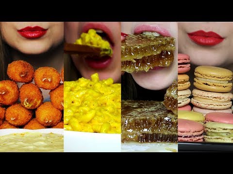 MOST POPULAR ASMR FOOD EATING 1 Hour Compilation - Queen ASMR (Honeycomb, Mac&Cheese, Crabs...)