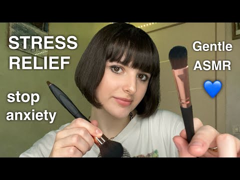 ASMR Gentle Mic Brushing for Anxiety & Stress Relief💙✨☮️