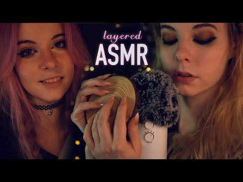 ASMR | layered Whispering, Mic Scratching & slow Wood Tapping