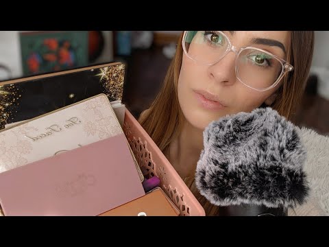 ASMR 🌻My Eyeshadow Palette Collection 🛍 Whispering, Tapping, Trigger words etc