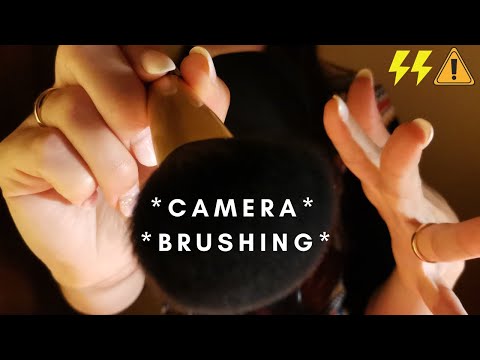 ASMR - EXTREMELY FAST and AGGRESSIVE FACE BRUSHING | up close camera brushing | TINGLY whispering