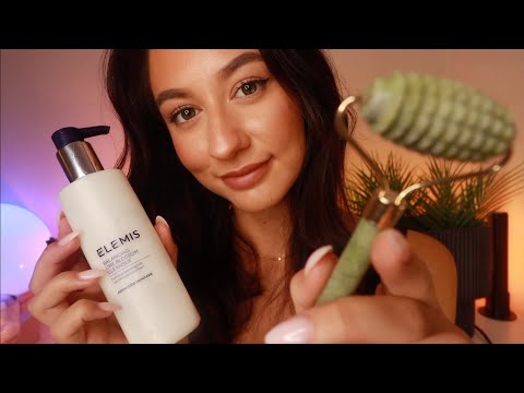 ASMR Bestie Pampers You To Sleep 🌙 face massage, facial + hair play roleplay