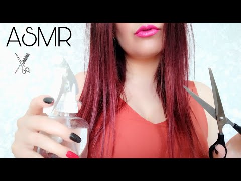 ASMR | Haircut roleplay✂️💈 | Clumsy trainee! (scissors, comb & spray)