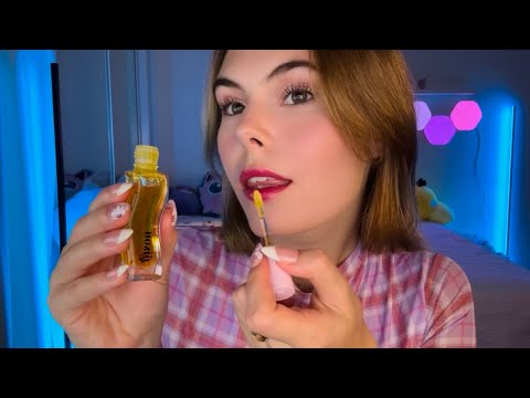 ASMR | Showing you my Lipgloss Collection 💋 (mouth sounds, pumping + application…)