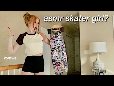 ASMR~ TURNING INTO A SKATER GIRL? *HUGE TRY ON HAUL / TRANSFORMATION* x ROMWE