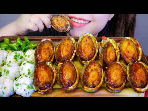 ASMR SPICY ABALONE WITH COOKED RICE AND PICKLE BAMBOO, EATING SOUNDS | LINH-ASMR