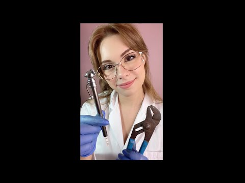 ASMR Cranial Nerve Exam with THE WRONG TOOLS #shorts medical examination, eye, muscle, CHAOTIC ✨