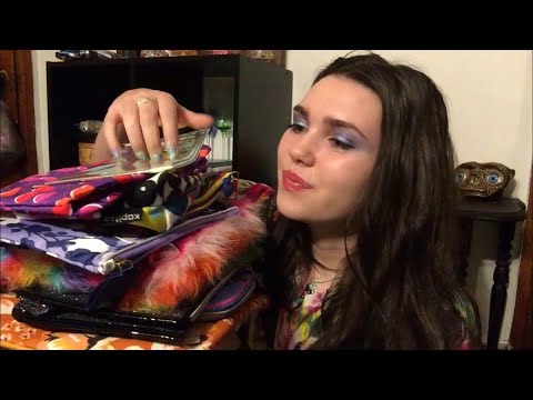 ASMR Makeup Bags | Relaxing Whispering + Fabric Sounds