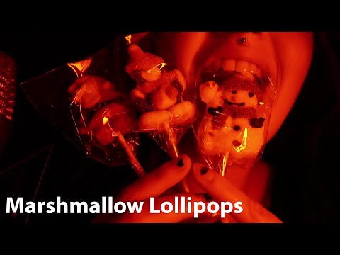 ASMR ~ Santa, Penguin And Snowman Mallow-pops [Marshmallow Mouth Sounds] 🍭 Eating Christmas 🎄