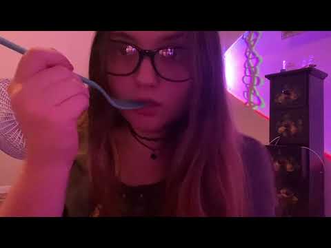 asmr ☆ eating your face | plastic fork nibbling | mouth sounds | teeth scratching