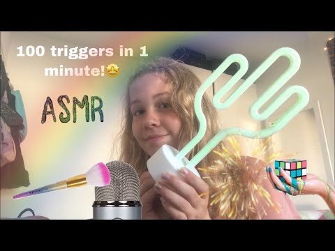 {ASMR} 100 triggers in one minute