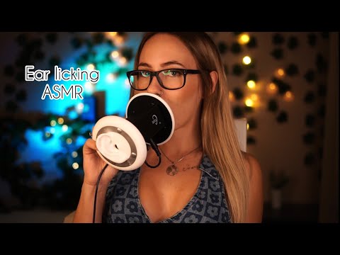 Trying to relax you with intense ear licking ASMR