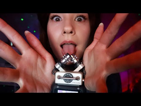 ASMR FAST and Agressive Mouth Sounds Hand Movements Fishbowl Mic Triggers
