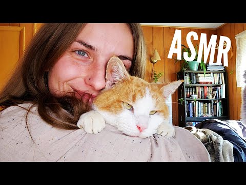 ASMR | My cat RUINS my eating video and I'm totally fine with it 😸