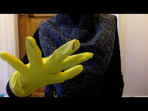 ASMR Mummy Makes Sticky Sounds Wearing Very Old, Perished, Yellow Dishwashing Rubber Gloves