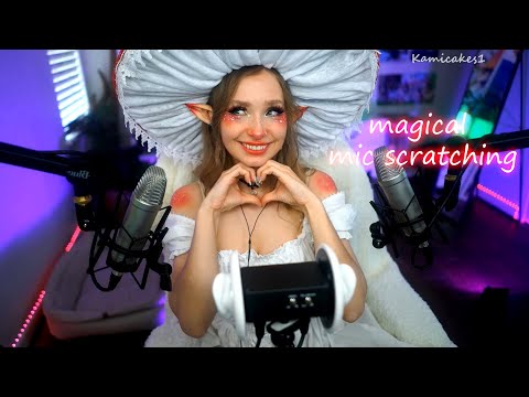 ASMR super RELAXING MIC scratching ❤️🍄 magical mushroom girl helps you relax 🍄❤️ w/delay
