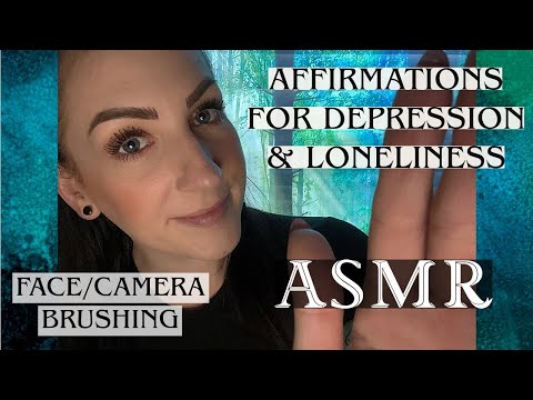 🔵🟢 ASMR - Affirmations for Hard Times - Up Close Whispering - Face/Camera Brushing 🟢🔵