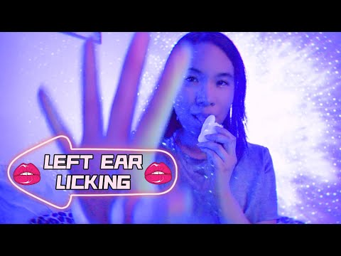 ASMR EAR LICKING ON THE LEFT SIDE ONLY - DIY Ear Mic (Hand Movements) 😜⬅️ [No Talking]