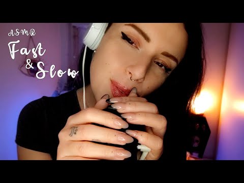 Fast & Slow ASMR for people who get bored easily (scratching,tapping,tongue clicking, mouth sounds)