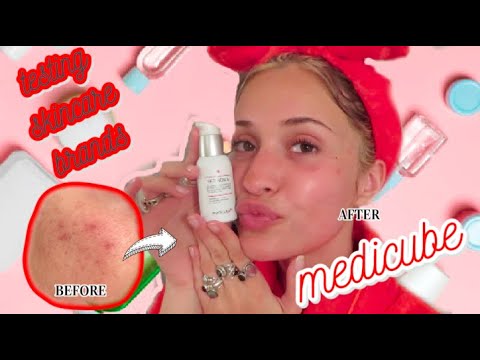 testing skincare brands | nightly routine (with medicube red serum) 🍄🍒⛑️